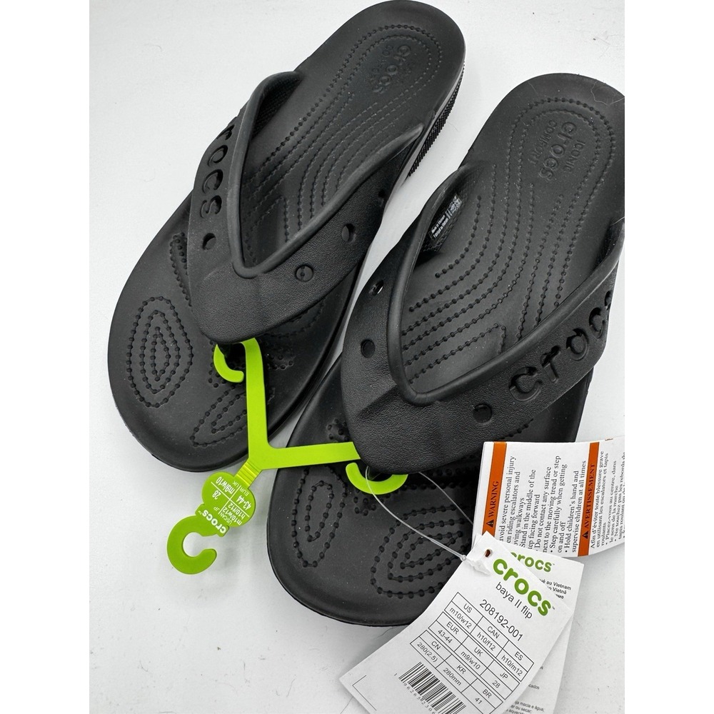 New Women's Crocs Kadee II Black Sandals Flip Flops Size 9